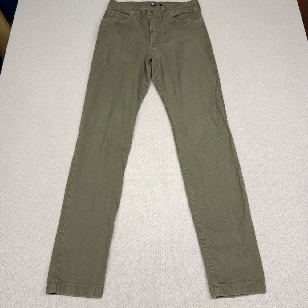 Origin USA Pants Mens 32x34 Olive Green Canvas Slim Straight Five Pocket Chinoβ